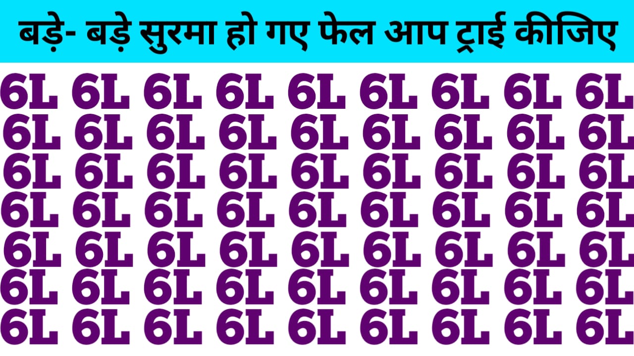 Optical illusions Challenge: बड़े - बड़े सुरमा हो गए फेल। आप खोज निकालिए 6L की जगह 61 तब जाने