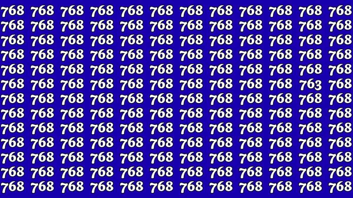 Optical illusions Challenge: 768 के बीच में छुपा 763 को ढूंढे। तब जानेंगे आपका नजर कितना तेज है..